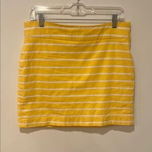 Banana Republic Yellow and White Striped Mini Skirt